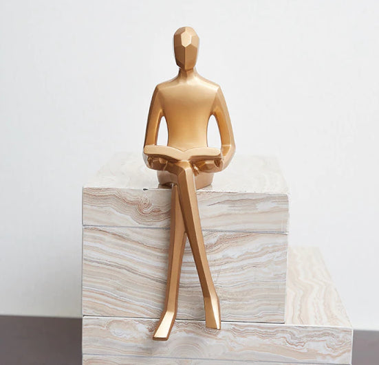 Gold Geometric Portrait Statue