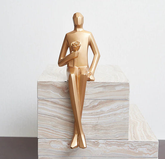 Gold Geometric Portrait Statue
