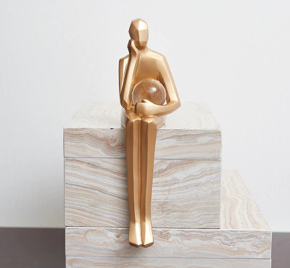 Gold Geometric Portrait Statue